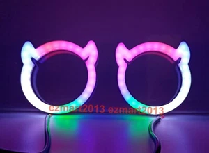 2x Dream color Flow series RGB halo OX Horn chasing DRL Signal angel eye dynamic - Picture 1 of 24