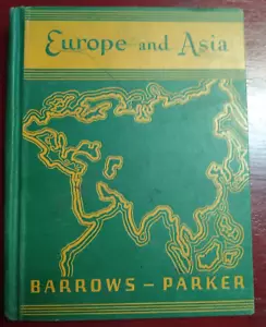 Vintage 1938 Book, Europe & Asia, Barrows-Parker, Geography, HC - Imagen 1 de 19