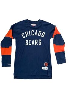 Chicago Bears Shirt Adult Large Mitchell & Ness Throwbacks Long Sleeve Retro