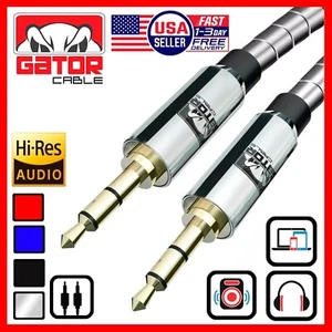 AUX Cable Male to Male 3.5mm Audio For iPhone Samsung Phone All Full Metal 3FT - Picture 1 of 17