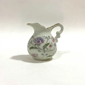 Decorative Floral China Creamer Mini Pitcher Gold Trim - Great Condition - Picture 1 of 5