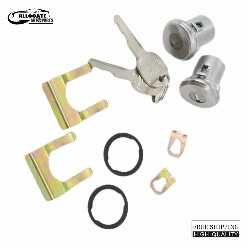 Door Lock Key Cylinder Tumbler Pair Chrome For Chevrolet S-10 Blazer 83-1994 USA - Imagem 1 de 4