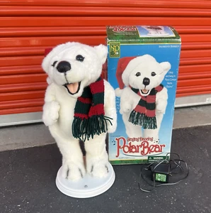 Gemmy Singing Dancing Polar Bear Hip Swinging Vintage Christmas Statue 18” - Picture 1 of 16