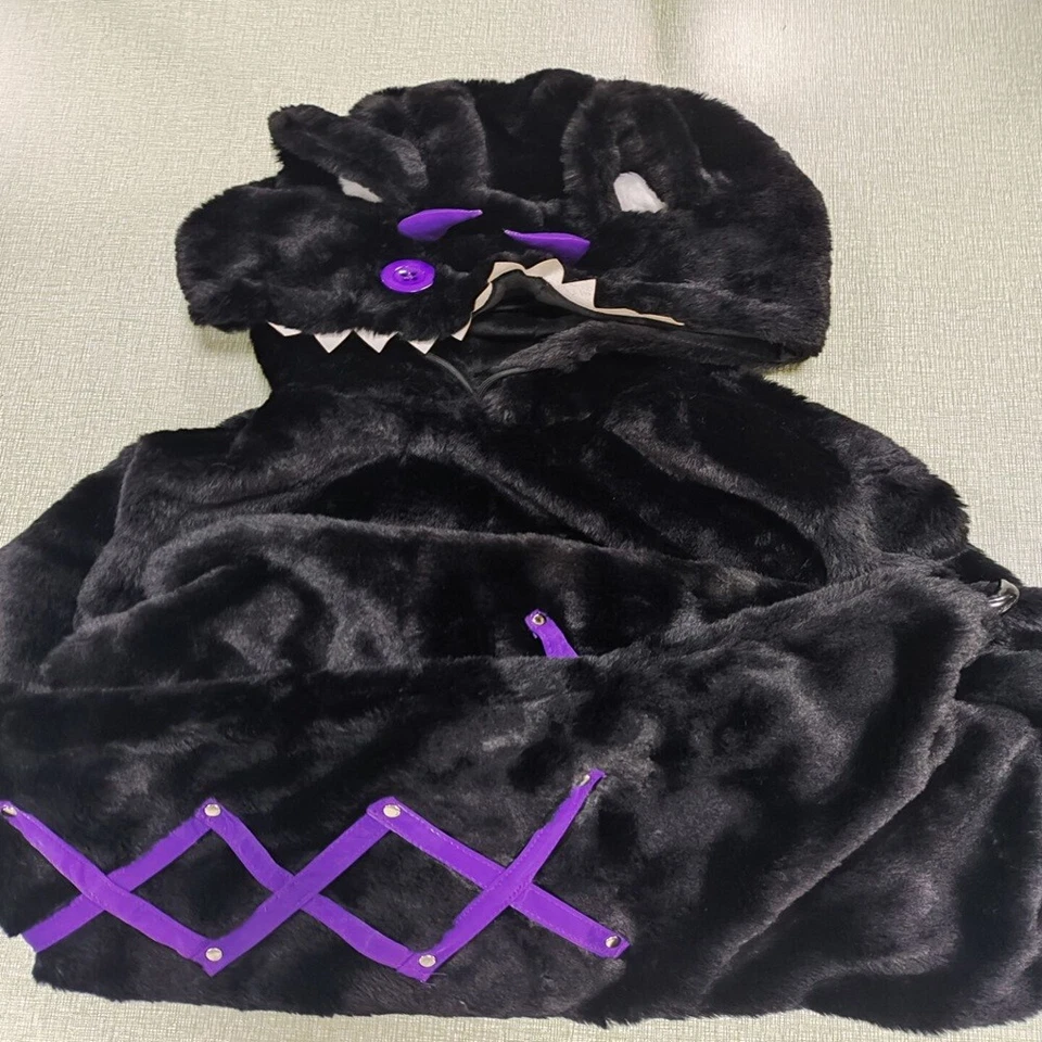 Moletom com capuz curto tanga preto roxo - Imagem 1 de 1