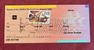 Los Angeles 1984 Olympic Stamped Used Ticket - Diving - Picture 1 of 2