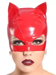 Lack Stretch Maske in Lackrot Lackmaske Vinyl - Rot Fetishwear - Bild 1 von 1