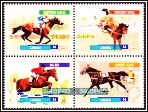 CANADA 1999 CANADIAN DOMESTIC HORSES MINT FV FACE $1.84 MNH RARE STAMP SET BLOCK - Picture 1 of 2