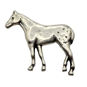 Navajo Sadie Randolf Signed Appaloosa Horse Brooch Pin Unmarked Silver 19g - Picture 1 of 20