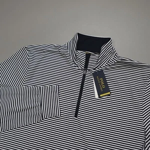Polo Ralph Lauren Performance Golf 1/4 Zip Pullover Navy White Men's Size L $110 - Picture 1 of 8