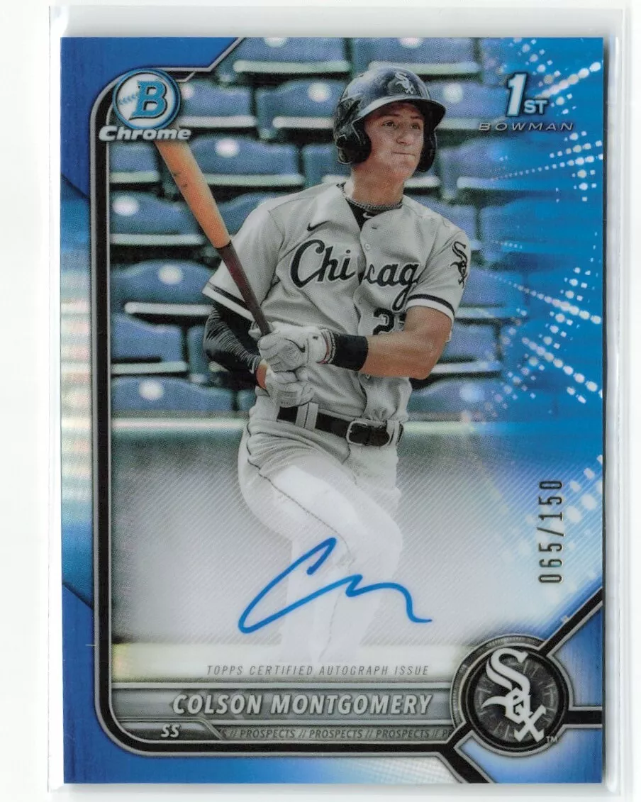 2022 Bowman Chrome Colson Montgomery #CPA-CMY Blue Refractor Auto /150 White Sox
