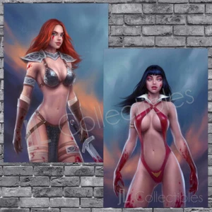 🔥 VAMPIRELLA DARK POWERS #1 RED SONJA PRICE OF BLOOD WILL JACK VIRGIN SET NM! - Picture 1 of 3