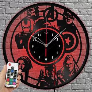 Orologio in vinile LED Avengers luce LED vinile disco orologio da parete decorazione casa 1932 - Foto 1 di 11