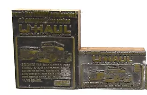 2 STAMPANTI TIPOGRAFICHE VINTAGE BLOCCO PUBBLICITÀ U-HAUL - Foto 1 di 3