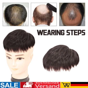 Haaransatz Herren Toupet Echthaar Toupet Für Männer-Haarersatzsystem Haarteil\DE - Bild 1 von 17