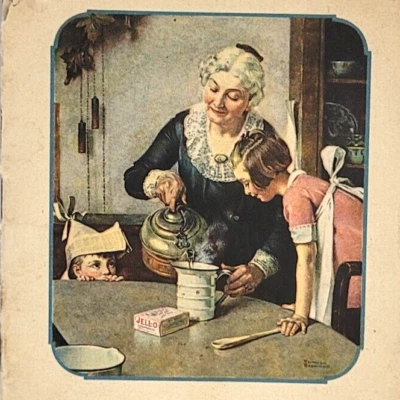 Anuncio de libro de recetas de gelatina 1924 It's So Simple Norman Rockwell Uneeda Insert Foto 1 de 4
