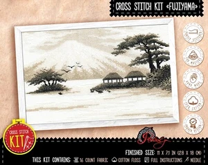 Japan Cross Stitch Kit Mount Fujiyama - Landscape Embroidery Mount Fuji Pattern - Picture 1 of 9