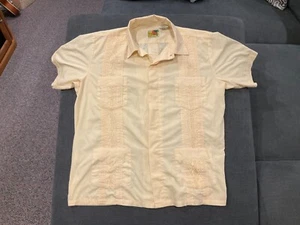 Vintage Guayabera by Haband Mens XL Shirt Embroidered Cuban - Picture 1 of 13