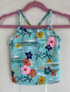 M&S Kids Toddler Girls Swim Top Size 3-4 Years BNWT Blue Floral UPF 50+