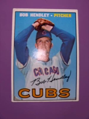 1967 Topps #256 Cubs Bob Hendley Baseball Card EX - Image 1 of 2