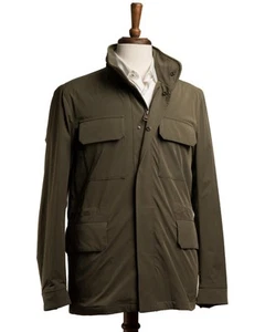 Kired by Kiton 'Yari' $3,695 NUEVO CON ETIQUETAS Chaqueta de Campo Verde Militar Abrigo de Lluvia (50 IT) M - Imagen 1 de 9