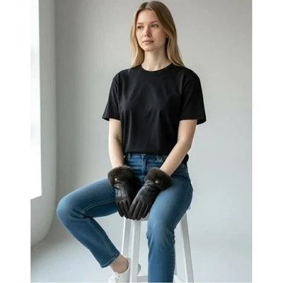 Guantes de conducción UGG para mujer de cuero genuino de piel de oveja tecnología marrón talla S usados en excelente estado Foto 1 de 4