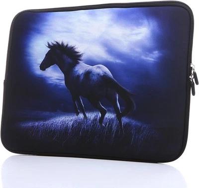 Funda para portátil de 13,3 pulgadas a 14 pulgadas bolsa de transporte de neopreno con caballo azul  Foto 1 de 4