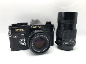 Canon FTb QL 35mm black film camera & FDn 50mm F/1.8 & 135mm F/3.5 Lens set - Picture 1 of 17