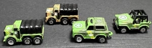 De colección Galoob Micro Máquinas Militares Lote De 4 Vehículos Jeep Camión Verde Camuflaje - Imagen 1 de 7