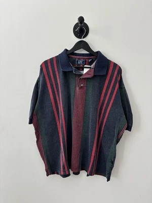 Camisa a Rayas Vintage Para Hombre XL Azul Marino Años 90 Cuadrada Recortada Foto 1 de 3