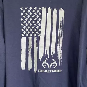 RealTree Long Sleeve Sleeve Graphic T-Shirt Size XL Blue - Picture 1 of 4