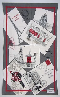 Beauville PARIS RETRO Kitchen Towel 31"x20" France Cotton/Linen NEW - Image 1 of 3