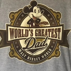 Disney Parks Festa del Papà T-Shirt Uomo Grigio Medio Topolino Papà Più Grande del Mondo - Foto 1 di 6