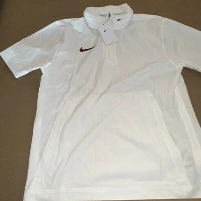 Nike Coach's 1/4 Cremallera Con Capucha Para Hombre Manga Corta Blanco/Borgoña DV6755-102 Talla M Foto 1 de 4