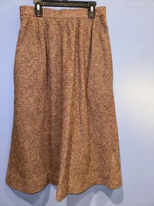 28" x 32" Wollrock, Tweed, braun, Taschen 1960 Talon Reißverschluss, A-Linie USA - Bild 1 von 5