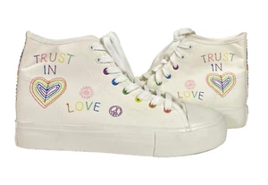 American Eagle Trust In Love High Top Sneakers Women Sz 10 Multicolor NWOT Read - Picture 1 of 19