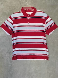 Buckle BKE 67 Polo Shirt Mens Size M Red Contour Fit Short Sleeve Preppy Pockets - Picture 1 of 13
