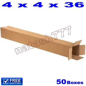 50 - 4x4x36 Cardboard Boxes 32-ECT Mailing Packing Shipping Corrugated Carton - Picture 1 of 1
