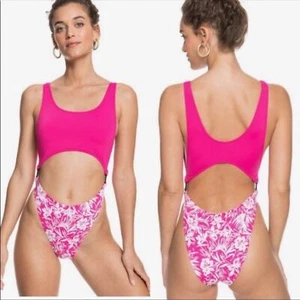 Traje de baño Roxy Blooming Ride de una pieza rosa playa bikini traje de baño talla pequeña nuevo con etiquetas - Imagen 1 de 12