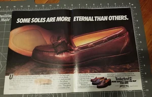 Timberland Mocasines Cuero Zapatos Suelas - 2 Páginas Vintage Impresión Anuncios Póster 1987 - Imagen 1 de 3