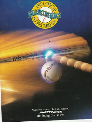 1988 OR 1989 Seattle Mariners Scorecard vs Rangers vs White Sox Choice 2 AG20 - Image 1 of 3