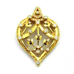 Diamant Anhänger als Herz mit 1.36 ct Brillanten in 18K Gold Handarbeit - Picture 1 of 13