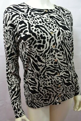 SUÉTER CALVIN KLEIN ANIMAL PRINT BOTÓN DELANTERO TALLA MD NUEVO CON ETIQUETA Foto 1 de 4