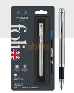 Parker Folio Edelstahl-Tintenroller Chromrand - Neu - Bild 1 von 6