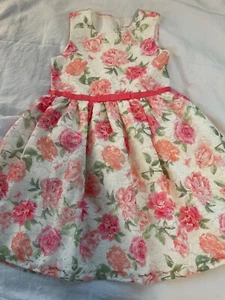 Nannette Girls Size 6X Pink Floral Ruffle Dress, Spring, Easter, Flower Girl - Picture 1 of 4