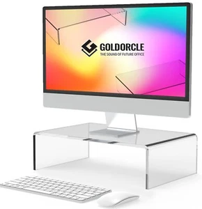 Acrylic Monitor Stand Riser Clear Computer Monitor Stand For Laptop Pc Printer C - Picture 1 of 7