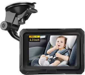 Monitor de bebé con cámara de seguridad para coche bebé 4,3" HD visión nocturna coche coche con cámara de seguridad - Imagen 1 de 12
