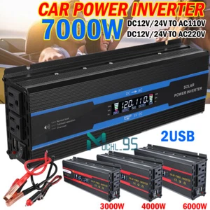 Inversor de corriente 5000W/3000W convertidor de 12V a 110V 3AC + 4 puertos USB pantalla LCD - Imagen 1 de 113