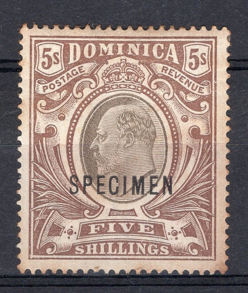 BRITISH DOMINICA, YV # 34, SG # 46, SPECIMEN, MH - Image 1 of 1
