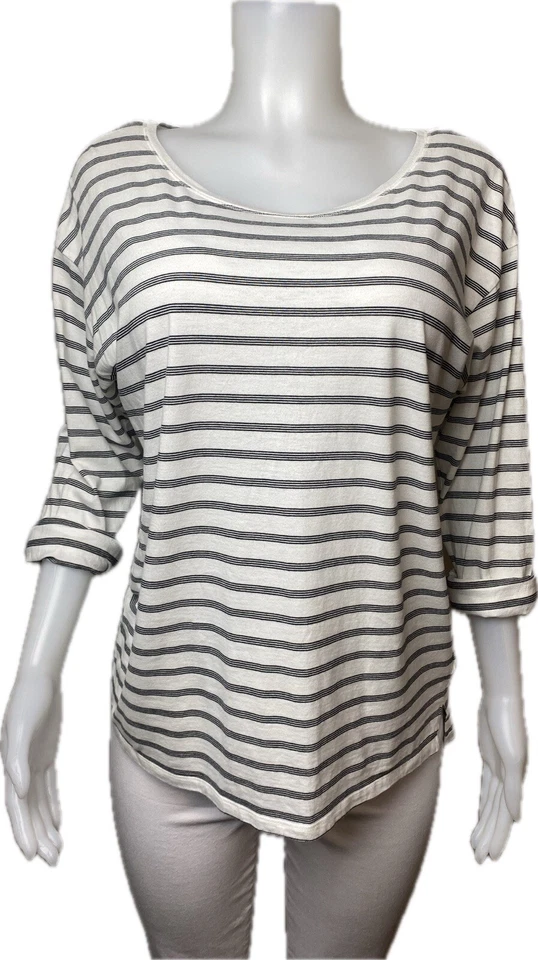 Blusa F. Patagonia listrada XL multicolorida manga 3/4 gola redonda - Imagem 1 de 4