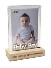 Cadre magnétique acrylique sur support avec texte - cadre photo bébé garçon